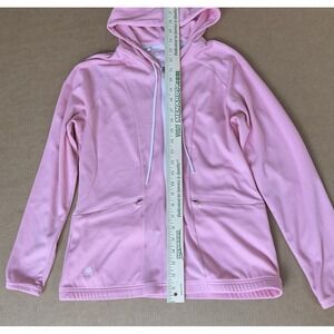 Adidas Climalite Pink Jacket Women Medium Activewear Workout Full Zip EUC